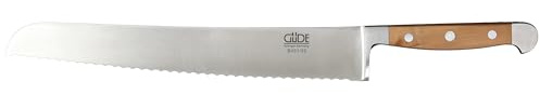 GÜDE Solingen - Brödkniv smidd, 32 cm, päronträ, ALPHA-BIRNE - double bolster, Handgjord Tyskland