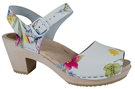 MB Clogs Original Swedenclogs damstrumpor, sandalett, sommarblomma, - Vit - 36 EU