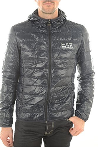 Emporio Armani Train Core Down Herrenjacke mit Kapuze, Nachtblau, L