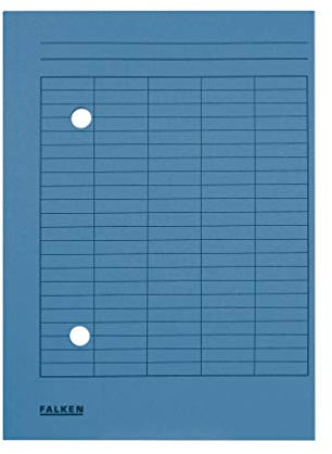 Original Falken 100er Pack Umlaufmappe. Made in Germany. Aus Recycling-Karton für DIN A4 mit 2-seitiger Organisationsdruck blau Blauer Engel Hefter ideal für Büro,Schule und mobile Organisation