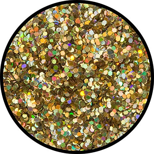 Eulenspiegel 906873 - Glitter Gold-Juwel (grob), holographisch, 6g, Karneval, Halloween, Mottoparty