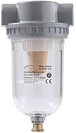 ORAZIO Air Line Filter Water Trap G3/8, Large Volume Industrial Air Compressor Water Oil Separator, Pneumatic Tool Accessory 214210