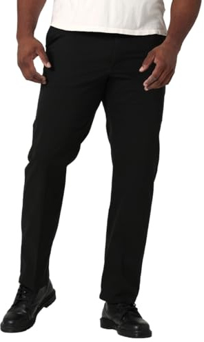 Lee Men's Big & Tall Extreme Motion Flat Front Regular Straight Pant Black 46W x 28L