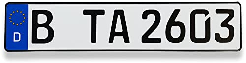 TA TradeArea 1 Stück EU Kfz Kennzeichen/Nummernschild 520 X 110 mm