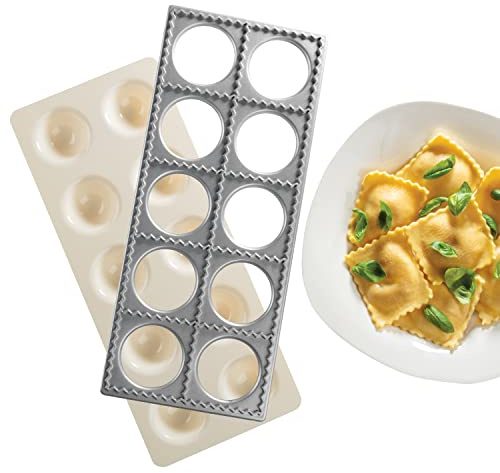 Ravioli Maker by Cucina Pro - Includes Tray and Press - Makes 10 Raviolis at a time | Make 10 Italian Raviolis at Once, Easy to Use Pasta Cutter Maker Kit, Durable Sturdy Construction Set, Cooking Tool Accessory