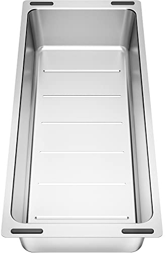 BLANCO Multifunktionsschale | Edelstahl | 435 x 175 mm | [43,5x17,5x7,3 cm] | Passend zur Granitspüle aus SILGRANIT-Becken ETAGON und SUBLINE