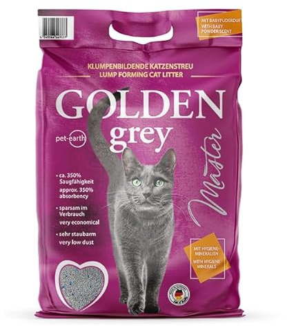 Golden grey master 14 kg Katzenstreu Klumpstreu mit Babypuderduft