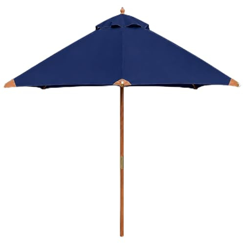 The Garden Marketplace Hardwood Garden Parasol with Pulley Lift, Supportive Rib Frame and 180g/m² Polyester Canopy, Water-Repellent Finish, Choice of Colours and Sizes