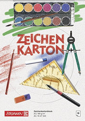 Brunnen 1047343 Zeichenkartonblock (A3, 190 g/m², 10 Blatt, kopfverleimt)