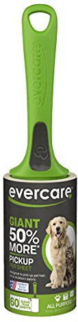 Evercare Pet Extreme Stick Giant Refillable Lint Roller, 60 Sheets, Green