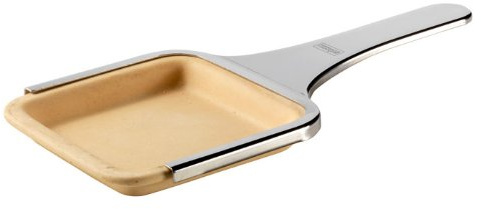 Stöckli PizzaGrill Tonpfännchen-Set bestehend aus Tonpfännchen, Pfännchenhalter und Silikonunterlagen, Maße: 1.5 x 10.5 x 10.5 cm, 0024.222