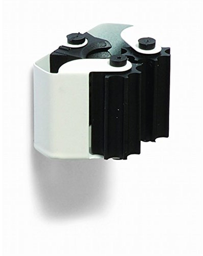 Brinox Cuelga Escobas Adhesivo Pack 2 Lacado Blanco | Colgador de Escobas y Fregonas con Rodillos de Goma