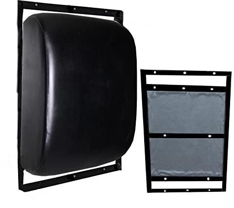 LISARO Profi Wandschlagposter 50×50 cm mit Wandbefestigungsset, Wandmontage aus Stahl. PU-Kunstleder Schlagpolster Schlagkissen, Sandsack, Boxsack, Hammerhead.