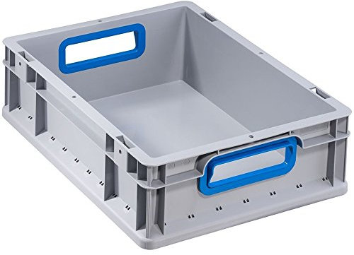 Allit 456735 EuroBox 432 400 x 300 x 320 mm offene Griffe in grau/blau