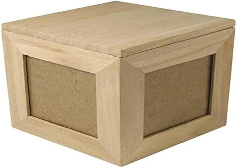 Rayher 62266000 - Caja de madera con huecos para fotos (madera FSC, 12 x 12 x 12 cm)