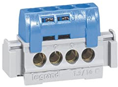 Legrand 004840 - Morsettiera 25Q 4X16Q, colore: blu