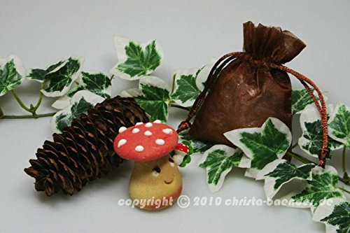 Christa-Bänder Organzasäckchen 7,5 x 10cm Braun 10 Stück