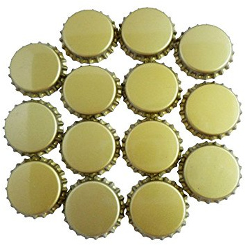 300 Kronkorken Ø 26 mm gold neu ungestanzt mit Kunststoffdichtung für Standardflaschen verwendbar
