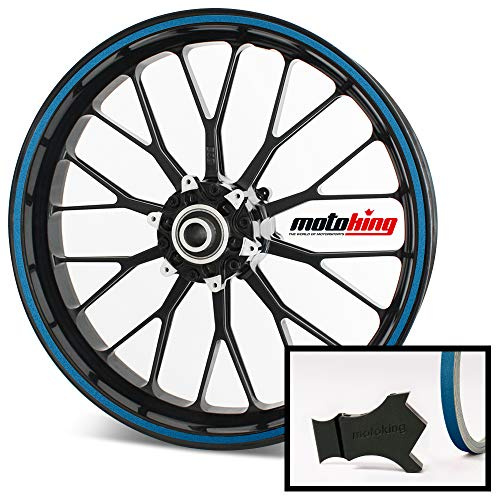 Motoking Felgenrandaufkleber mit Montagetool für Ihr Motorrad in Chrom / 6 mm/für 10 bis 25 / Farbe wählbar