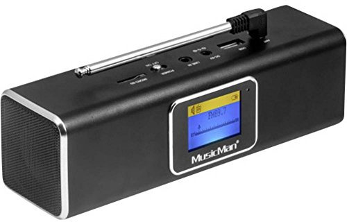 Musicman Estación de Sonido portátil con Bluetooth Dab+ Tomada de Radio FM Altavoz estéreo con función de Manos Libres Reproductor MP3 Pantalla LCD intergable con Salida AUX BT-X29
