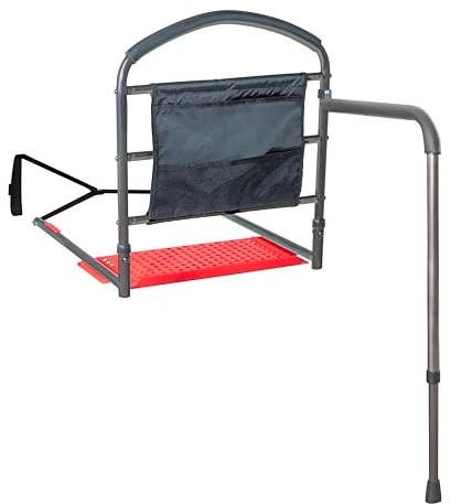 Stander Mobility Rail, Bedside Railing and Assist Bar with Swing-Out Safety Handle for Adults, Seniors, and Elderly, Guardrail with Organizer Pouch, ASTM Safety Approved Bedrail