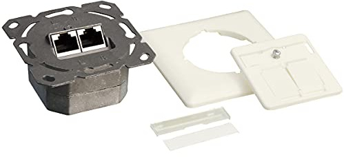 LogiLink Professional NP0021 RJ45 Cat.6A Anschlussdose (Unterputz) 2X RJ45 STP (Vollgeschirmt) mit 40° Auslass