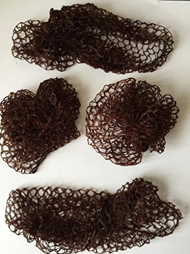 2x NYLON SLEEP-IN HAIR LUMBER HAIR NETS DARK BROWN HAIR NETS WITH ELASTIC EDGE DANCE HORSE RIDING