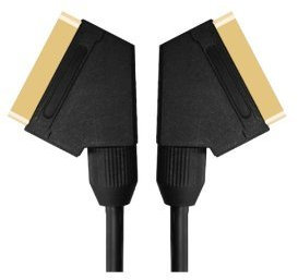 World of Data 10m Scart Cable -Lead (Scart over Coax for better picture quality) / 24k Gold/Fully Wired/Shielded / 21-pin/Audio/Video