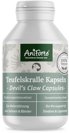 AniForte Teufelskralle Gelenk Kapseln für Hunde 100 Stück - Gelenktabletten als praktische Kapsel, 100% Naturprodukt Gelenke Pulver, Hohe Akzeptanz beim Hund