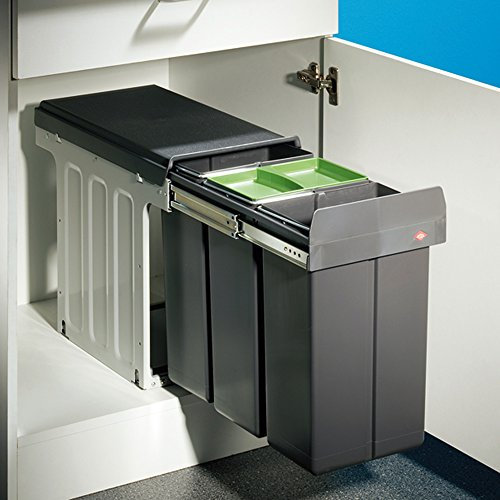 Wesco Bio Trio DT Sistema de clasificación de basuras para puerta de armario (3 x 10 L, 30 cm)