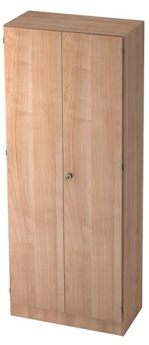 bümö Office Aktenschrank abschließbar, Büroschrank groß aus FSC-Holz, 80cm breit in Nussbaum - abschließbarer Schrank, Büroschrank abschließbar, Büro Möbel Schrank System