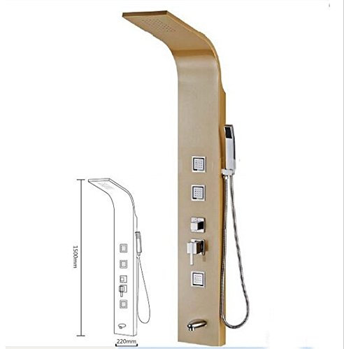 GOWE Wall Mounted Golden Rain Shower Column Body Massage Jets Tub Mixer Shower Panel
