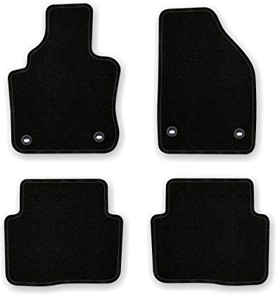 Bär-AfC Auto Fußmatten Basic passend für VW Touran 1T 2003-2010 + FL, Autoteppiche Nadelvlies Schwarz, Rand Kettelung Schwarz, Set 4-teilig, VW04425