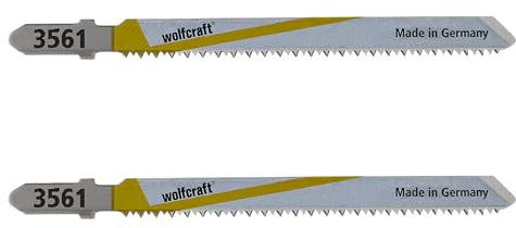 wolfcraft 2 Stichsägeblätter BiM I 3561000 I spitzverzahnt, für ausrissfreie Schnittkanten an der Ober- und Unterseite I für alle gängigen Stichsägen