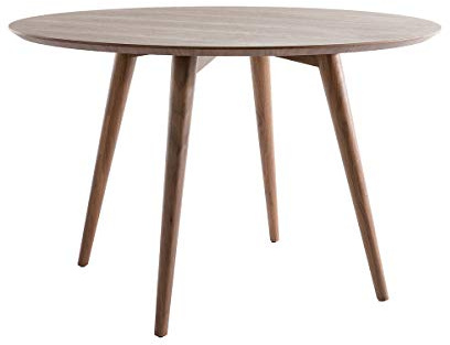 Miliboo Table à Manger Design Ronde Noyer D120 cm Livia