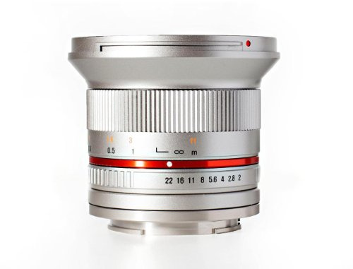 Rokinon 12 mm F2.0 NCS CS Ultra-Weitwinkelobjektiv Sony E-Mount, Sony E, Silber, Lens Only | Das hochwertige optische Design liefert scharfe Bildqualität und zuverlässige Leistung für Fotografie und Video.