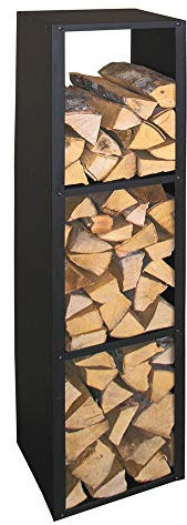 Kaminholzregal Brennstoffregal Holzaufbewahrung Metall Schwarz Beschichtet Holzregal Holzkorb Kaminzubehör
