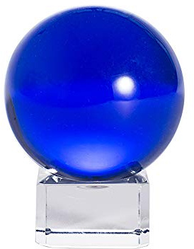 LONGWIN 50mm(2 inch) K9 Solid Crystal Ball with Free Stand Suncatcher (Blue)