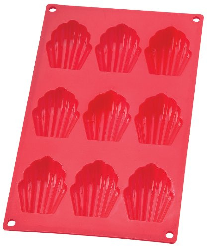 Mrs. Anderson's Baking Silicone 9-Cup Madeleine Cookie Pan, Non-Stick European-Grade Silicone