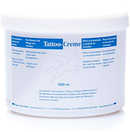 Pegasus Pro Tattoo-Creme Tägliche Pflege & Aftercare für Intensiven | Feuchtigkeitsspendend mit Cajeputöl, Made in Germany, Haut, Beauty, Aftercare für Intensiven Tattooschutz