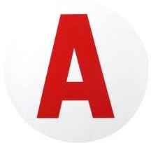 Schild mit Aufdruck „A“ (Junge Fahrer, in Frankreich), magnetisch