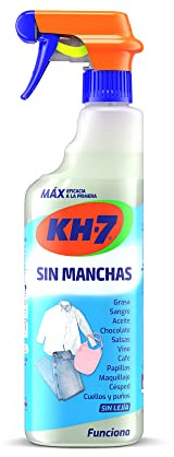 KH-7 Sin Manchas | Quitamanchas Ropa | Elimina Todo Tipo de Manchas | Vino, Chocolate, Tomate, Grasa, Aceite, Sangre, Maquillaje y más | Pulverizador 750 mL