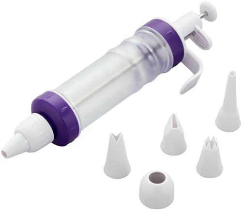 Wilton Dessert Decorator Plus Siringa per Pasticceria, Siringa per Decorazioni con 5 Beccucci e 2 Adattatori, Decorazione di Torte, Decoratore per Dessert - 28 x 5 cm