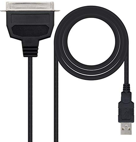Nanocable 10.03.0001 - USB Parallel Konverter für Drucker, Typ A/M-CN36 (IEEE1284)/M, schwarz, 1.5 mts