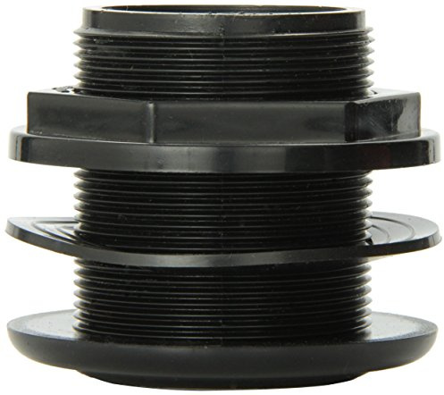 Lifegard Aquatics Standard Threaded Bulkhead Kit for Fish Aquariums – High-Impact Resistant PVC – Includes Bulkhead Fitting, Gasket, Lock Nut – Jet Black – 1-1/2 Inch