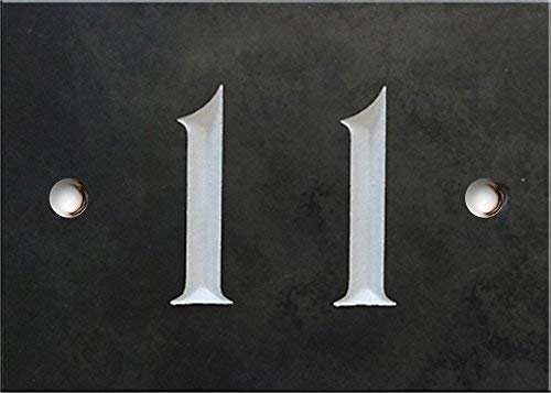 Engraved Slate House Number Sign - 1 to 99 (Select Your Number here) - Number 11 (Same Day Dispatch by 1st Class Post!!!)