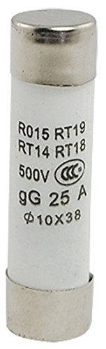 sourcing map 500V 25 A 10 x 38mm Cilindro Tapa Cerámica Fusibles 20uds