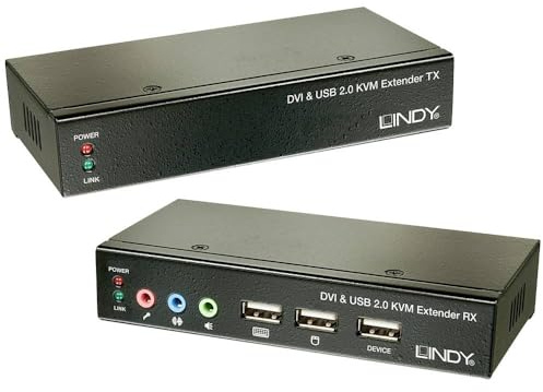 LINDY 39377 Cat.5 KVM Extender Classic DVI USB Audio, 50m