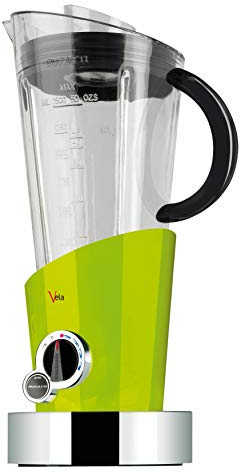 BUGATTI, Vela Evolution, Frullatore Elettrico per Frullati e Smoothie, Funzione Tritaghiaccio Inclusa, 4 velocità, Capacità 1.5 litri, 500 W, Design Innovativo (Verde Mela)