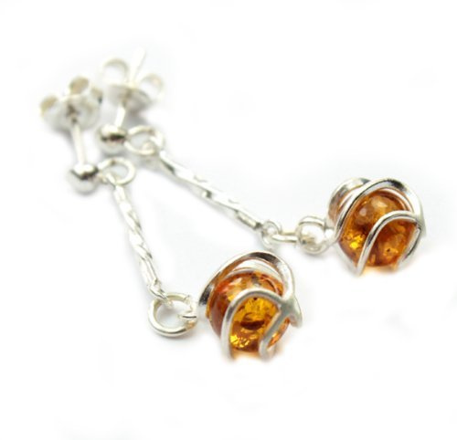 SilverAmber - GL022 - Boucles d'Oreiles Femme - Ambre - Argent 925/1000